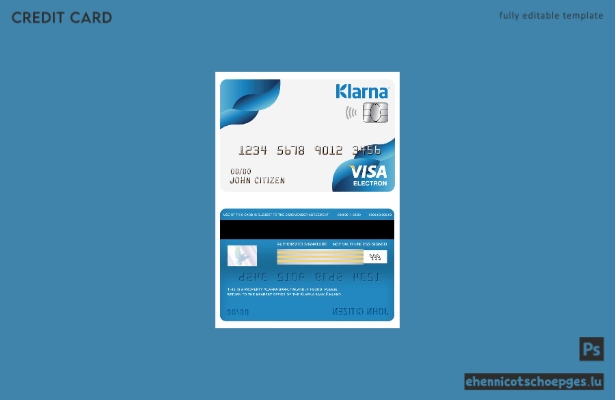 Finnland Klarna Bank Visa Electron Karte – Beispielvorschau